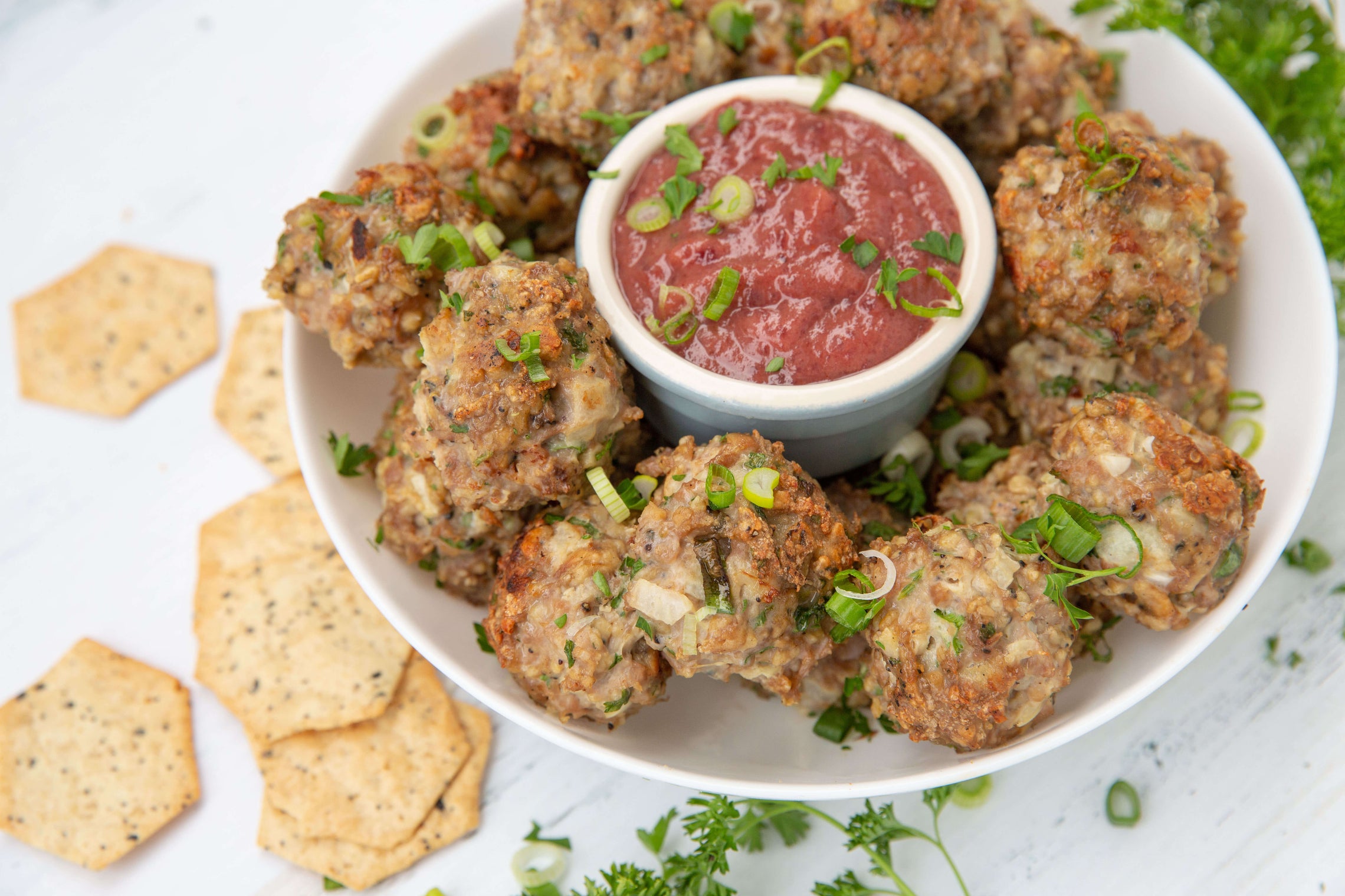 Gluten Free Meal Prep Meatballs With Dipping Sauce