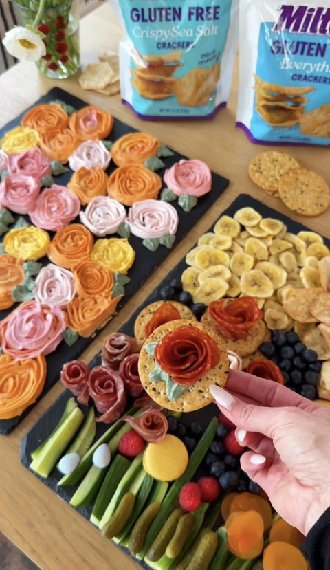 Spring Board with Edible Goat Cheese “Paint” (for Piped Roses)