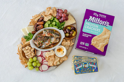 Sardine Escabeche Board with Salt & Pepper Protein Crackers