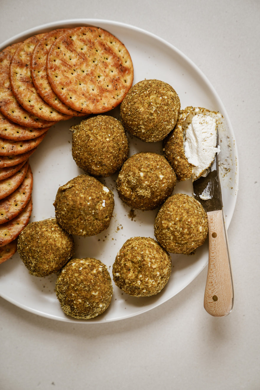 Labneh Cheese Balls and Crackers Recipe