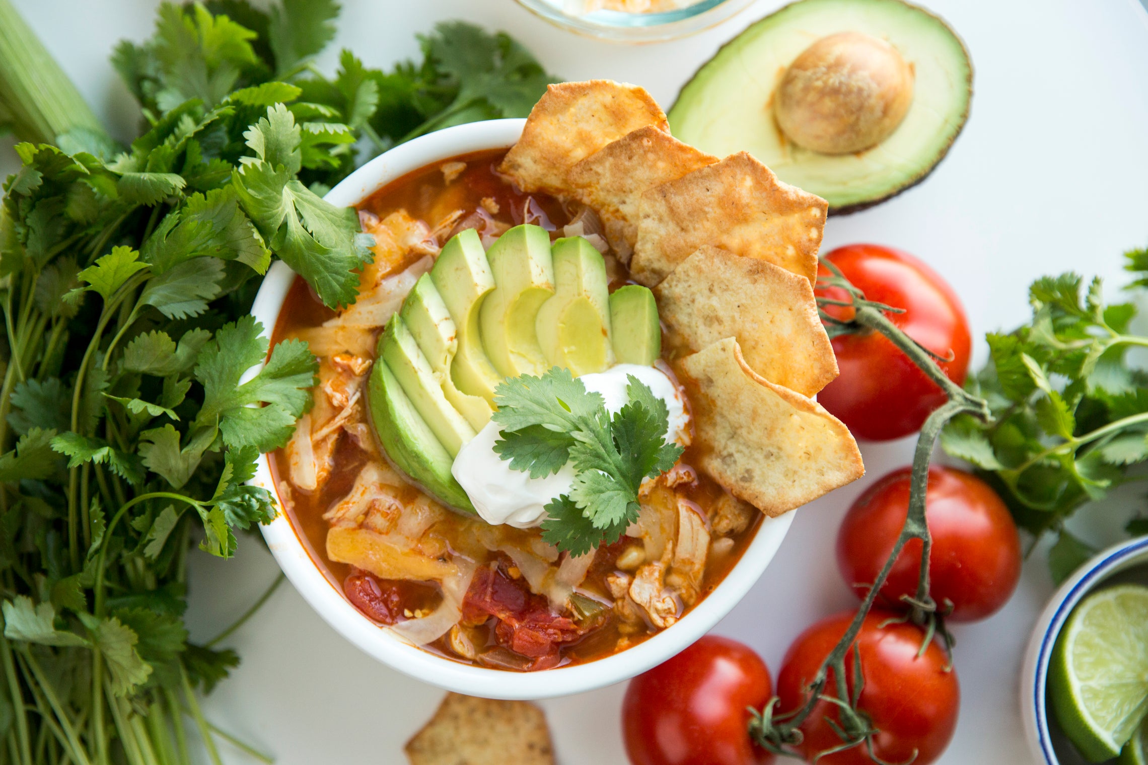 Chicken “Tortilla" Soup (with GF crackers)