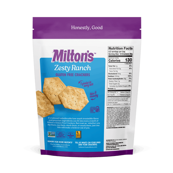 Heb R Zesty Ranch Zesty Ranch Gluten Free Crackers | Eat Milton's