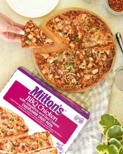 BBQ Chicken with Jalapeños and Red Onions Cauliflower Crust Pizza